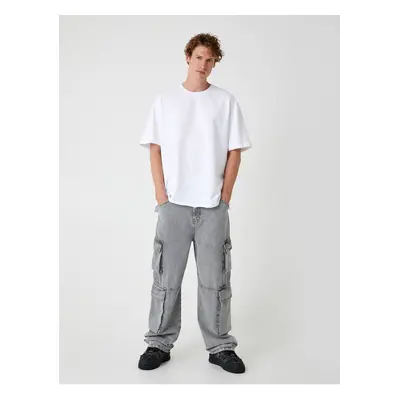 Koton Oversize Pocket Detailed Cotton Cargo Jeans