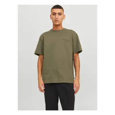 Khaki pánské tričko Jack & Jones Sanchez - Pánské