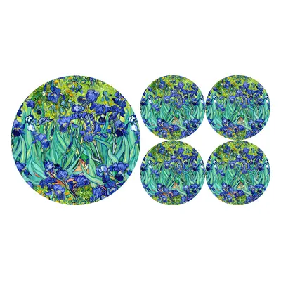 Bertoni Home Unisex's 1+4 Round Table Pads Set Irises