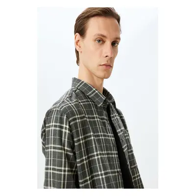 Koton Men's Black Plaid Shirt