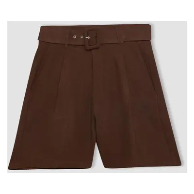 DEFACTO High Waist Linen Shorts