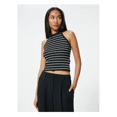 Koton Striped Barbell Neck Sleeveless Knit Top