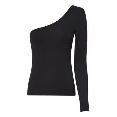 Tommy Jeans Top - TJW TINY TOMMY ASYMMETRIC RIB black