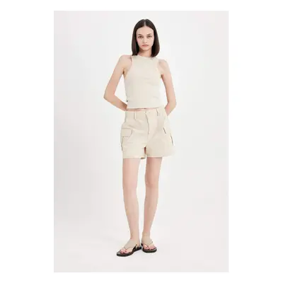 DEFACTO Regular Fit Normal Waist Poplin 100% Cotton Shorts