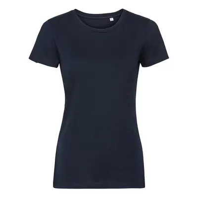 Navy Women's T-shirt Pure Organic Russell