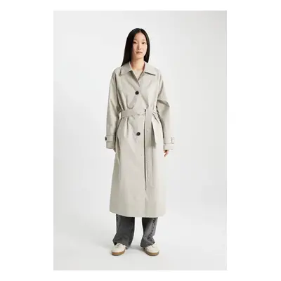 DEFACTO DFC - Regular Fit Belted Long Trench Coat