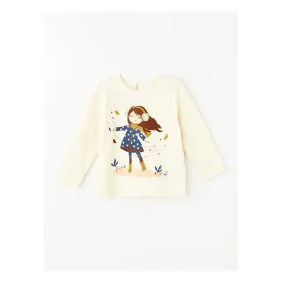 LC Waikiki LCW Crew Neck Long Sleeve Printed Baby Girl T-Shirt