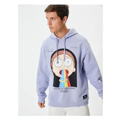 Koton Rick and Morty Hooded Sweatshirt Comfortable Cut Licensed Printed