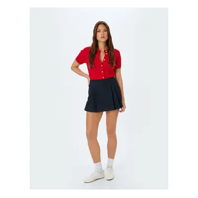 Koton Standard Waist Pleated Mini Shorts Skirt