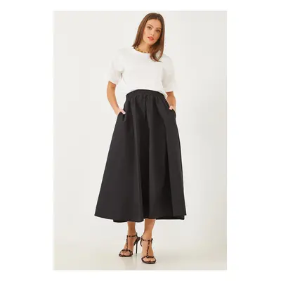 Bianco Lucci Women's Pocket Detailed Elastic Waist Parachute Balloon Skirt