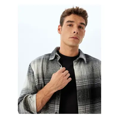 Koton Lumberjack Shirt Long Sleeve Cotton Blend