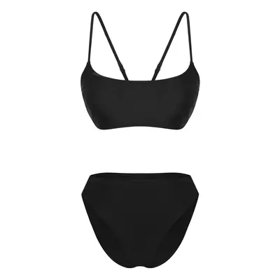 Trendyol Black*001 Plain Bralette Normal Waist Bikini Set