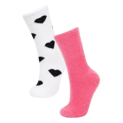 DEFACTO Women's Anti-Slip Sole 2-Piece Winter Socks