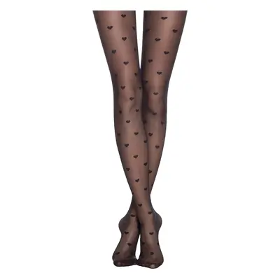 Dámské punčochy Conte CONTE_BONHEUR_Women_s_tights_with_heart_pattern_euro_package_818