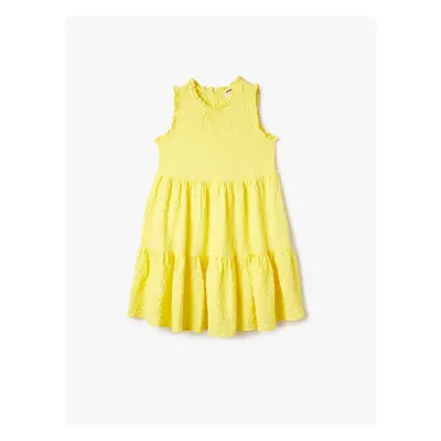 Koton Dress Ruffled Sleeveless Round Neck Layered