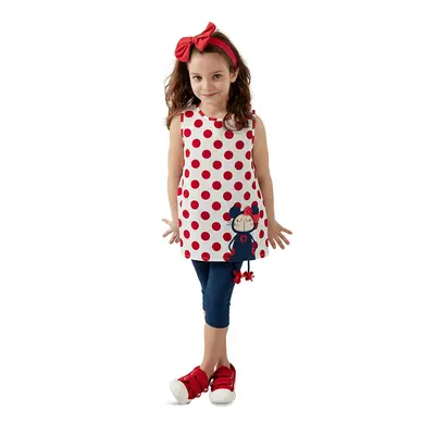 Denokids Polka Dot Lily Girl's Summer T-shirt Tunic Tights Set