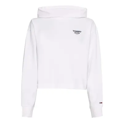 Tommy Jeans Sweatshirt - TJW BXY CROP TAPING HOODIE white