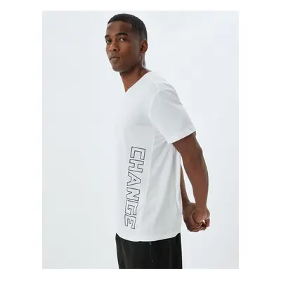 Koton Sports T-Shirt Oversize Slogan Printed Short Sleeve Crew Neck