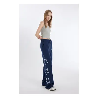 DEFACTO Cool Wide Leg Printed Thick Fabric Sweatpants