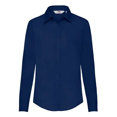 Navy blue women's poplin shirt classic Fruit Of The Loom