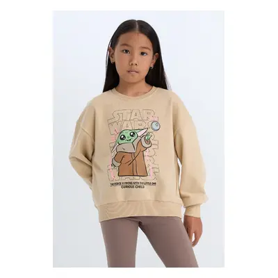 DEFACTO Girl Star Wars-Mandalorian Relax Fit Crew Neck Sweatshirt