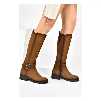 Fox Shoes Mink Short Heel Women's Daily Boots