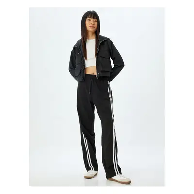 Koton Wide Leg Sweatpants with Tied Waist and Pocket Detail