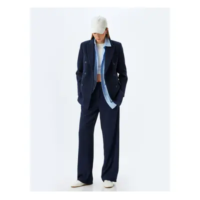 Koton Navy Blue Women's Trousers