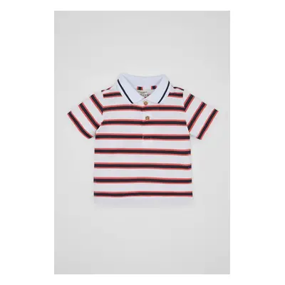 DEFACTO Baby Boy Striped Pique Short Sleeve Polo T-Shirt