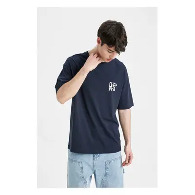 DEFACTO Comfort Fit Crew Neck Printed Short Sleeve T-Shirt