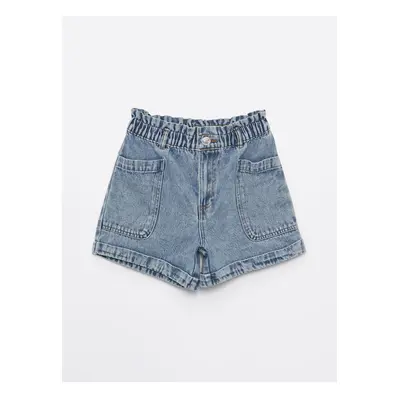 LC Waikiki Girls' Jean Shorts with Elastic Waist