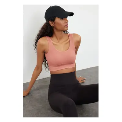 Trendyol Dark Rose Seamless/Seamless Padded/Shaping Knitted Sports Bra