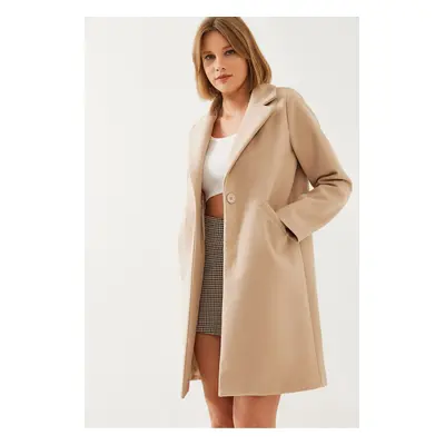 Bianco Lucci Women's Single Pocket Cashmere Coat