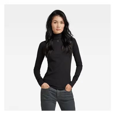 G-STAR Top - Rib mock slim l\s wmn black