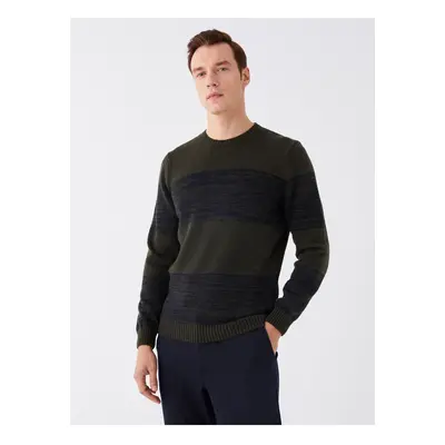 LC Waikiki Crew Neck Long Sleeve Striped Men's Knitwear Sweater