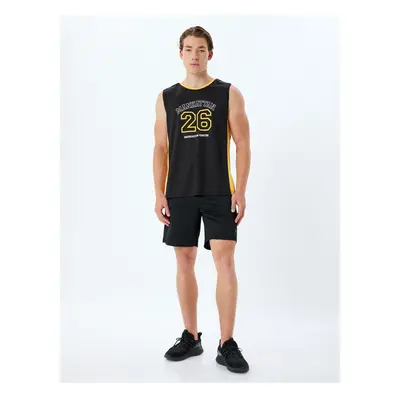 Koton Sports Tank Top Slogan Printed Piping Crew Neck Sleeveless