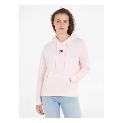 Světle růžová dámská mikina Tommy Jeans TJW Badge Hoodie - Dámské