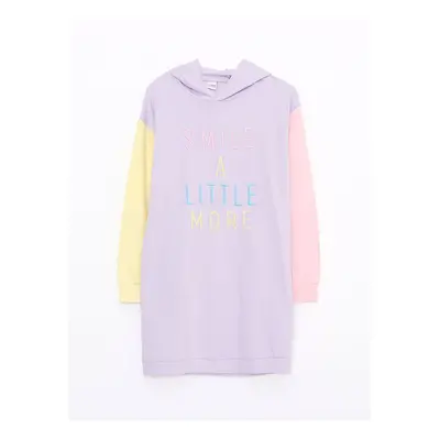 LC Waikiki Lcw Kids Hooded Embroidery Long Sleeve Girls Dress