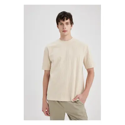 DEFACTO Oversize Wide Pattern Crew Neck Short Sleeve T-Shirt