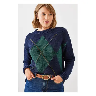 Bianco Lucci Women's Checkered Sweater