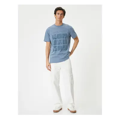 Koton Crew Neck Short Sleeve Cotton Printed T-Shirt