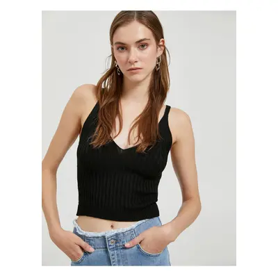 Koton Strap V-Neck Crop Knitwear Undershirt