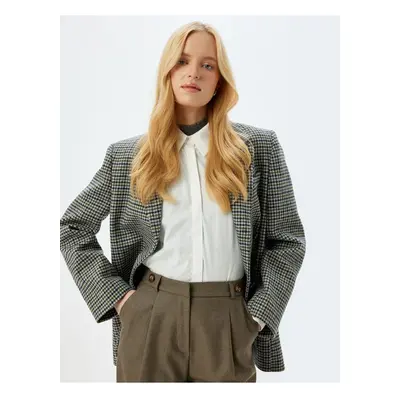 Koton Wool Blend Pocket Double Breasted Oversize Blazer Jacket