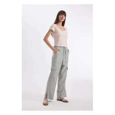 DEFACTO Wide Leg Pocket High Waist Wide Leg Long Length Trousers