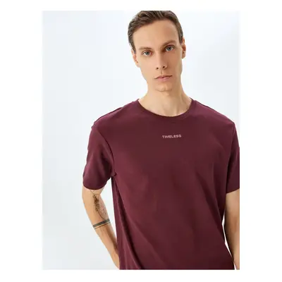 Koton Slogan Printed T-Shirt Crew Neck Short Sleeve Cotton