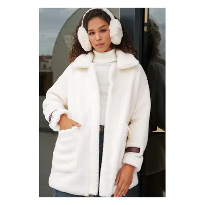 Bigdart Women Oversize Plush Coat - Plum