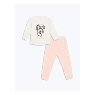 LC Waikiki Minnie Mouse Printed Baby Girl T-Shirt and Tracksuit Bottom 2-Piece Set