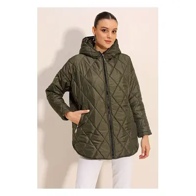 Bigdart Hooded Quilted Coat - Khaki