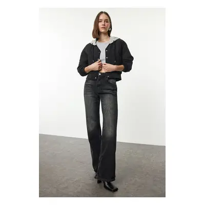 Trendyol Black High Waist Wide Leg Jeans