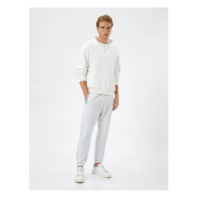 Koton Jogger Sweatpants with Lace Waist and Zipper Pocket Detail